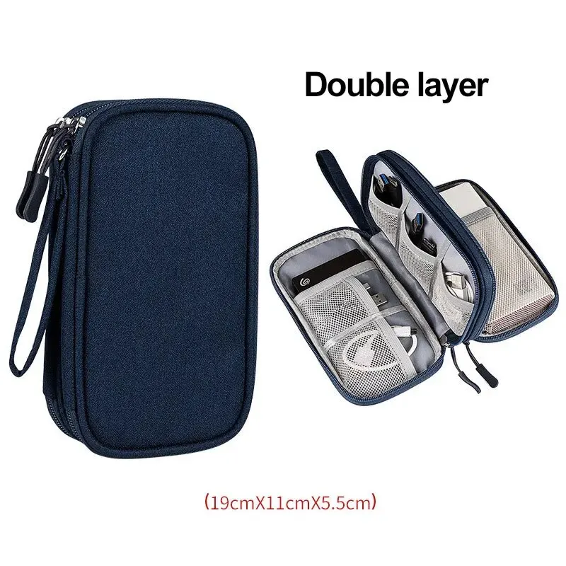 1Pc NIEUWE Reisorganisator Tas Kabelopslag Organisatoren Pouch Draagtas Draagbare Waterdichte Dubbele Lagen Opbergzakken Kabelsnoer