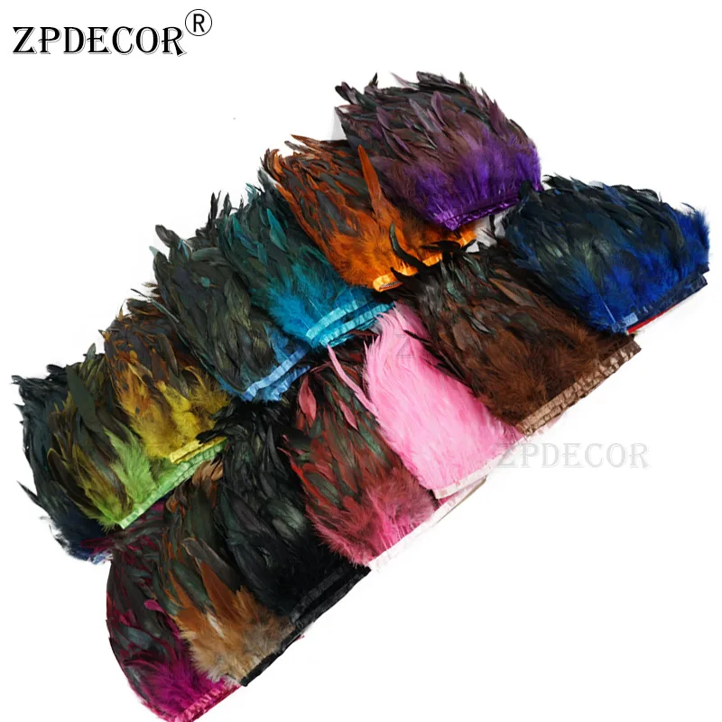 

ZPDECOR Петух Шlappen Feathers Trim 10-15 см, упаковка из 10 ярдов для домашнего декора своими руками