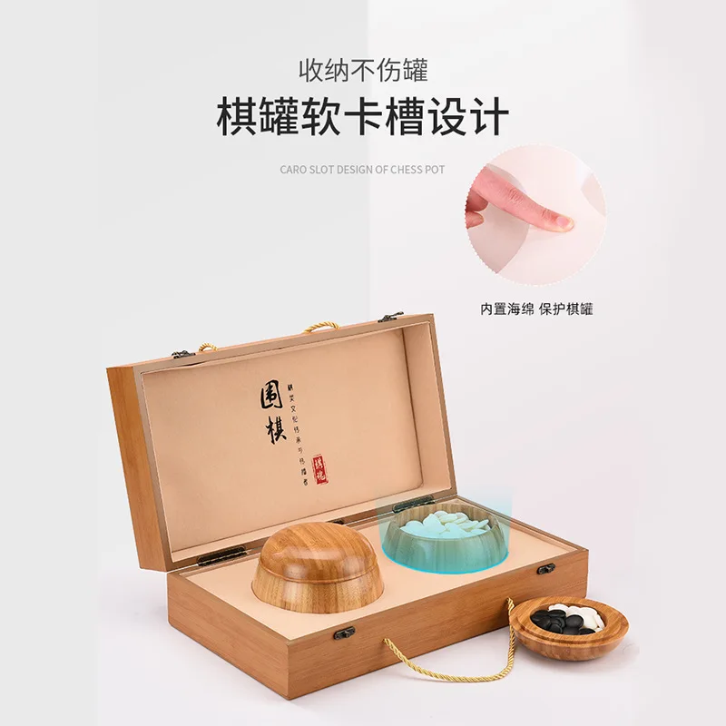 Beginner Go & Five-in-a-Row Set - Foldable Tournament Chessboard with Yunzi Stones for Students