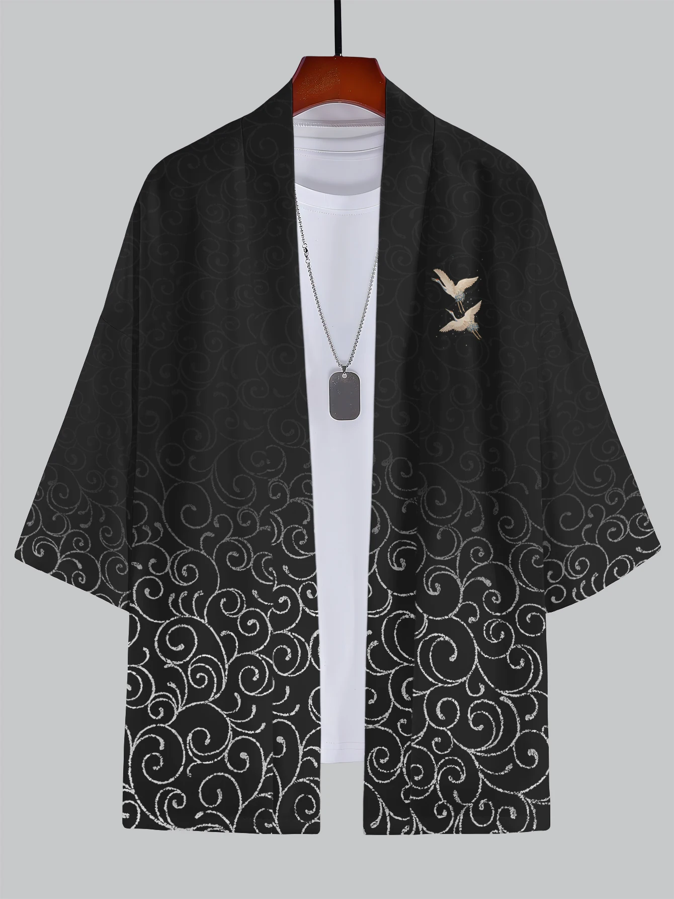 2025 New Summer Men's 3D Kimono Bundle - Dragon & Cloud Patterns