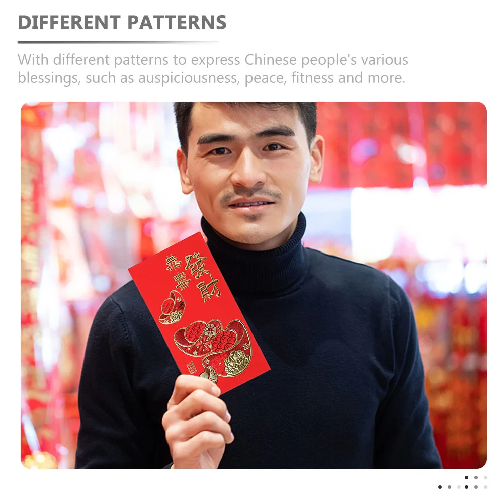 36Pcs Chinese New Year Red Envelopes Auspicious Designs Paper Material Festive Atmosphere Red Envelopes