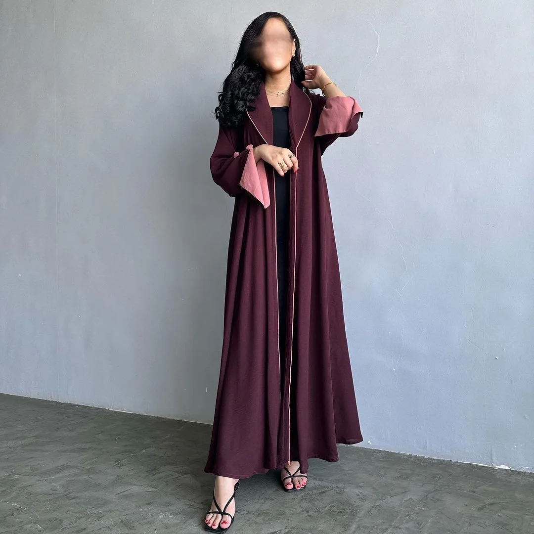 Abaya musulmana de manga dividida con botones para mujer, vestido largo, Abaya, Marruecos, caftán, Turquía, árabe, elegante, 2023