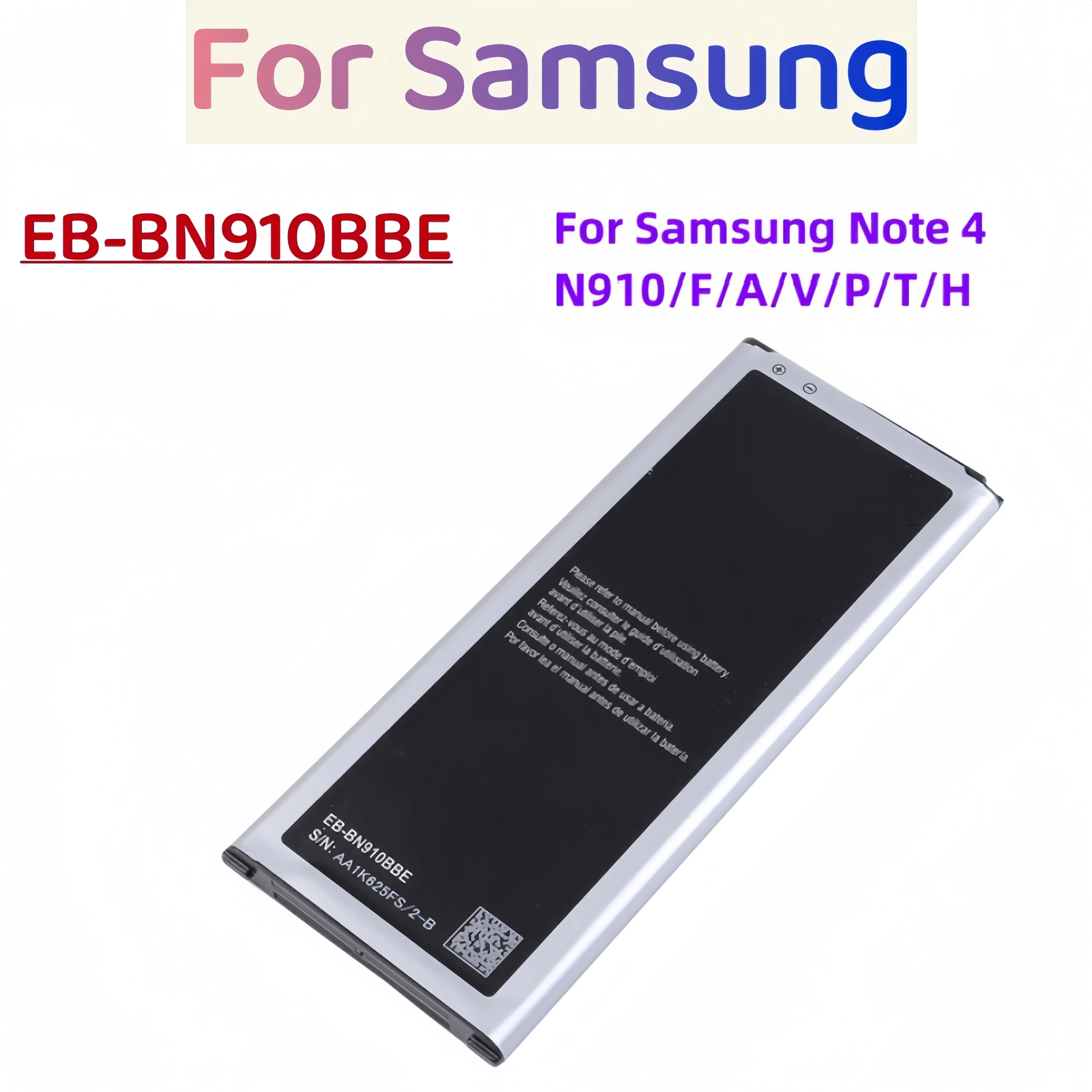 Replacement Battery For Samsung Galaxy Note 4 Note4 SM N910 N910F N910A N910V N910P N910T N910H EB-BN910BBE 3220mAh