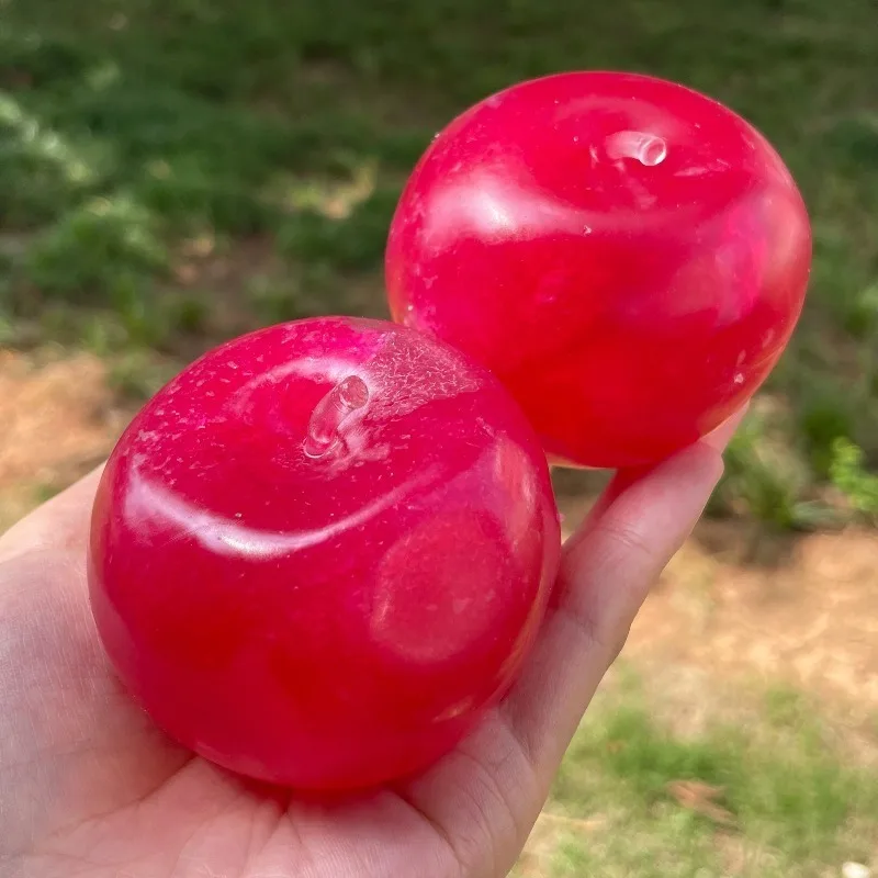 Reb Apple Slushie Stress Ball Squishy Toy Crunchy Moldable Non-Bounce Sensory Fidget Toy Medium Grip Strength Training Gift