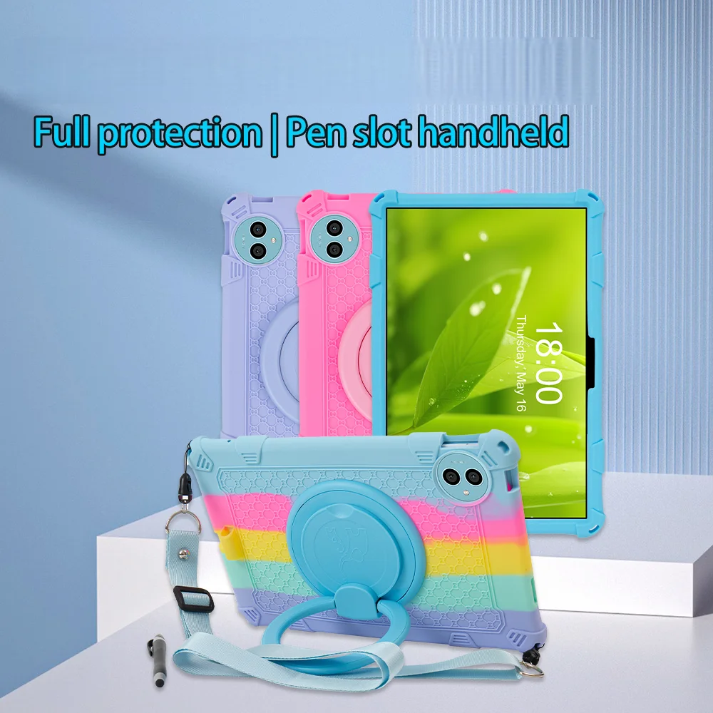 Case For Doogee U11 / U11 Pro Silicone Shockproof Cover with 360 Degree Rotating Kickstand Free Shoulder Strap & Stylus Pen