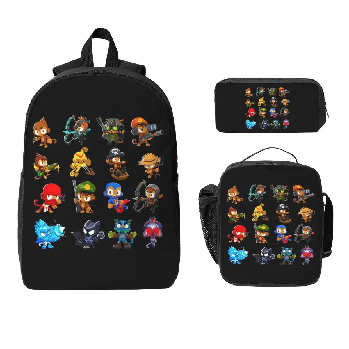 

Bloons Td 6 5 Backpack Student Boys Girls BookBag School Bag Computer Shoulder Bags 3ps Insulated Lunch Bag Pencil Case