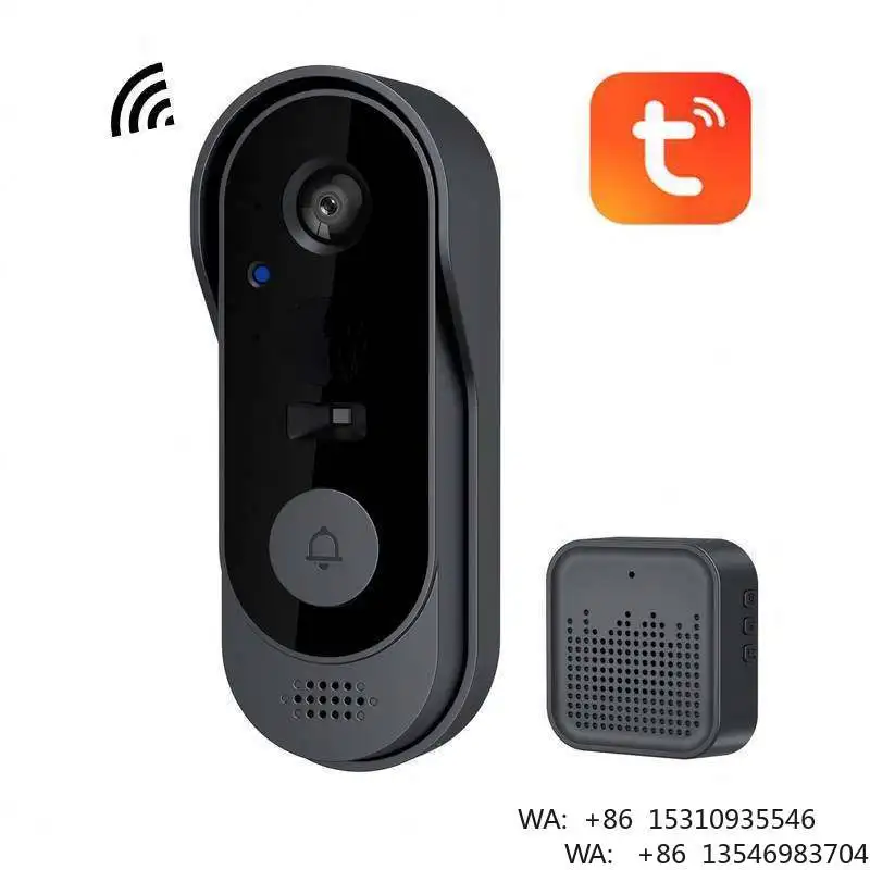 Tuya App Waterproof WiFi 480P HD Video Door Phone Smart Ring Camera Doorbell with Chime Battery Powered