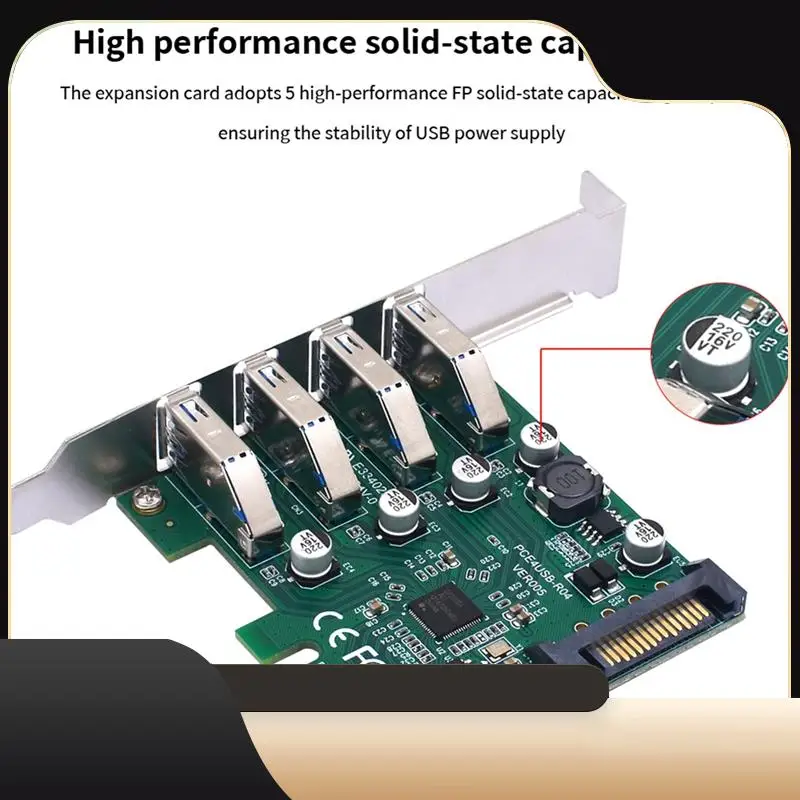 

1 шт. PCIE 1X к USB3.2 Плата расширения PCI-E 1X 4X 16X Контроллер Добавьте одну карту 5 Гбит/с Green-T44C