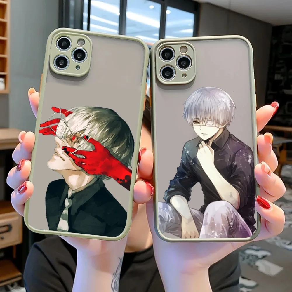 Japan Anime Tokyo Ghoul Kaneki Ken Phone Case for iPhone 14 11 12 13 Mini Pro Max 8 7 Plus X XR XS MAX Translucent Matte Cover