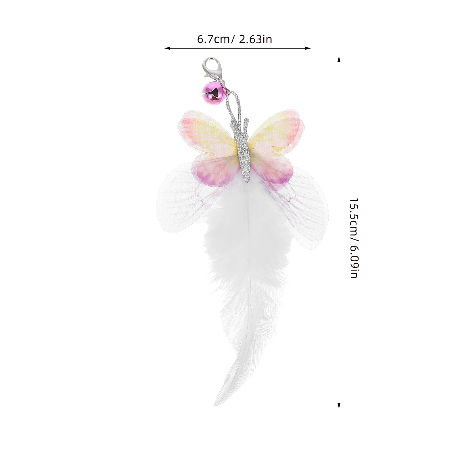 

4Pcs Cat Replacement Butterfly Plume Heads Interactive Kitten Teaser Sticks Refills Attachments Indoor Cat Play Accessories