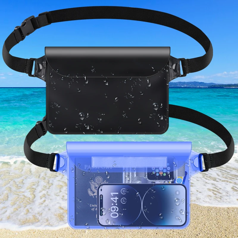 

HAISSKY 2 PACK Waterproof Waist Swimming Bags For iPhone 17 16 15 Pro Max 17 AIr 14 Plus Large Capacity Storage Belt Waist Pack
