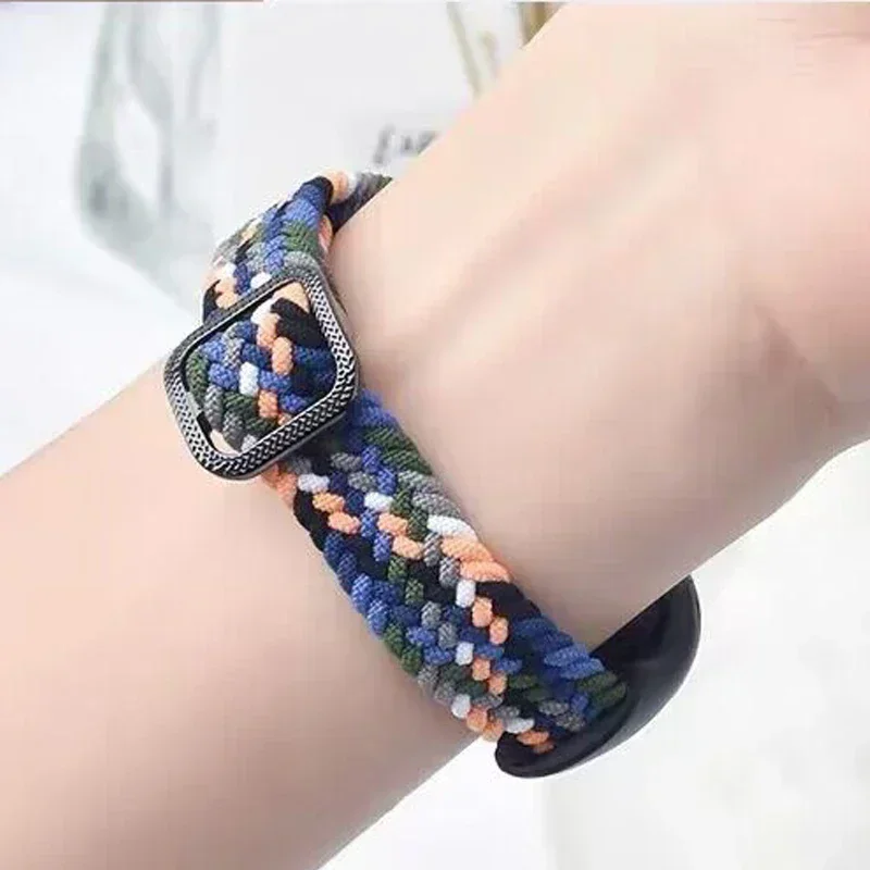Braided Solo Loop for Xiaomi Mi Band 8 Strap Replacement accessories Elastic Nylon Watchbands correa bracelet for Miband 8 NFC image 4
