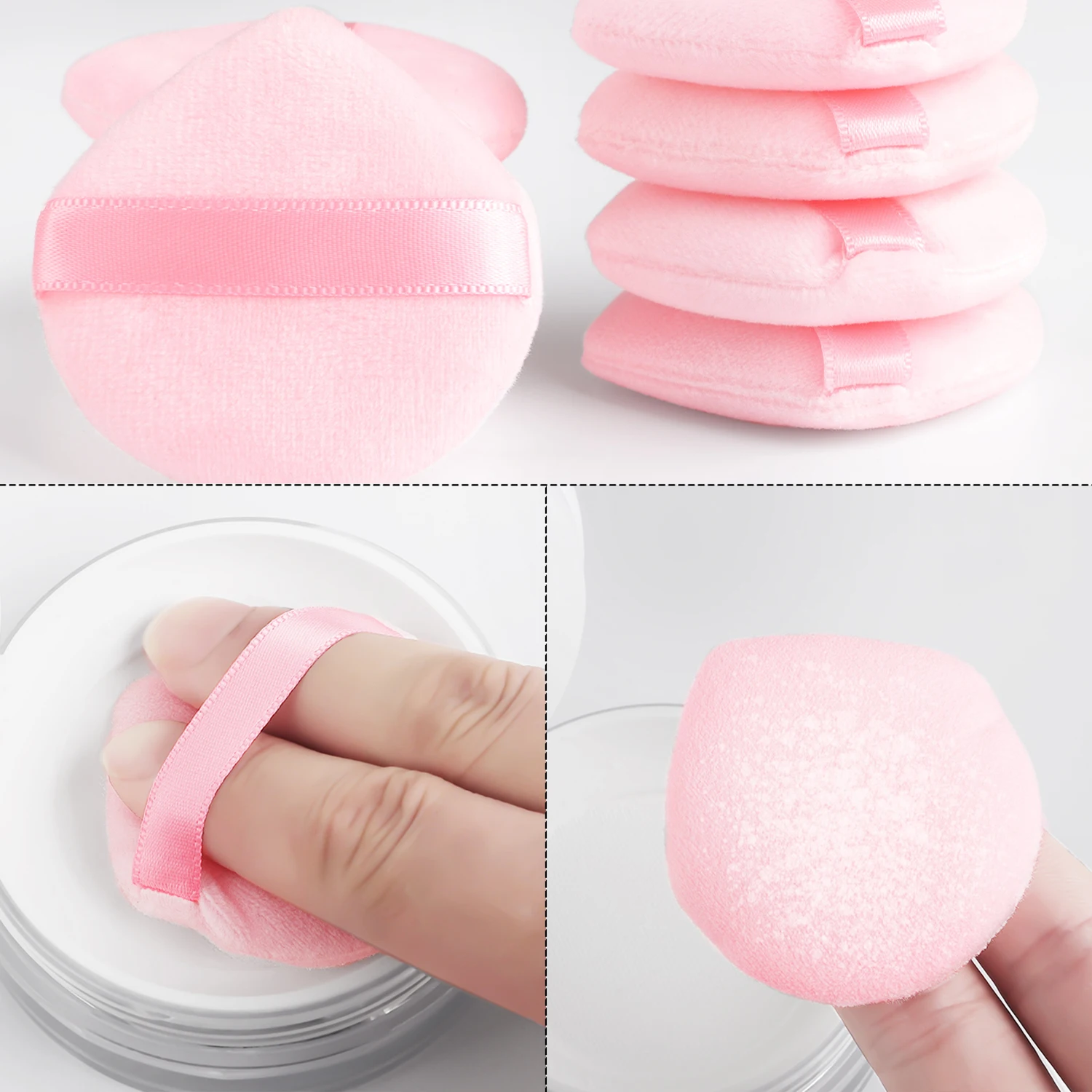 Flocking Powder Puff Double Face Makeup Set Puff Powder Replacing Round Fleece Fine Misty Powder Puff Round Powder Puff Makeup S