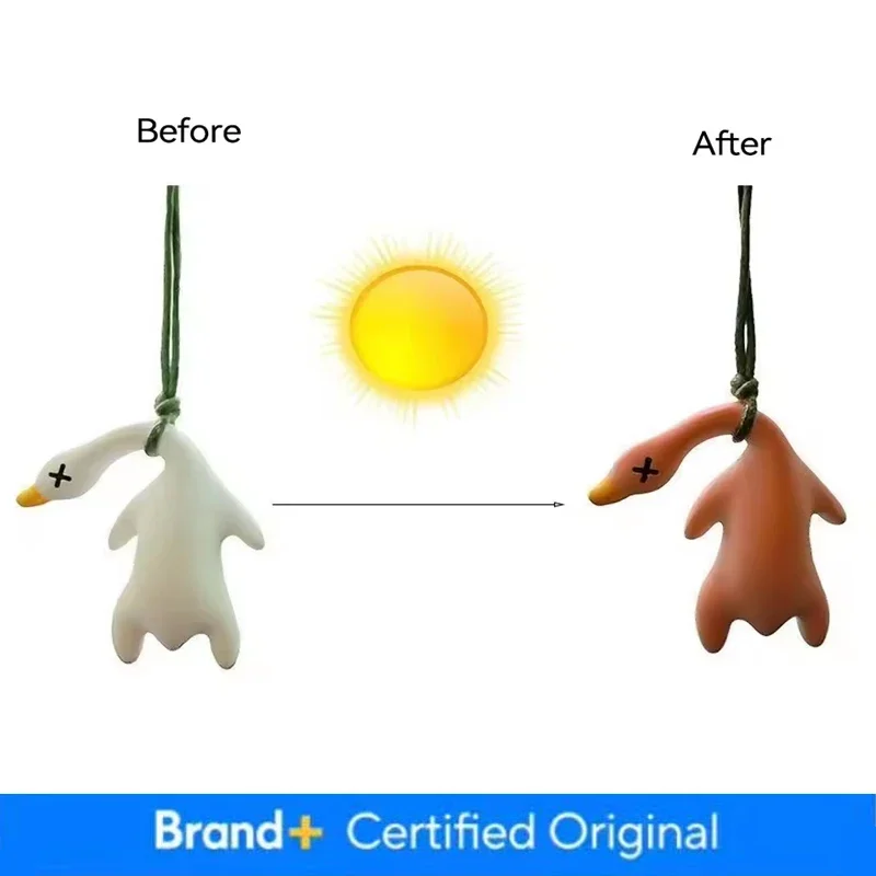 Funny Color-Changing Plaster Anime Duck Car Mirror Hanging Decor Cute Car Interior Decoration Accessories Amagi