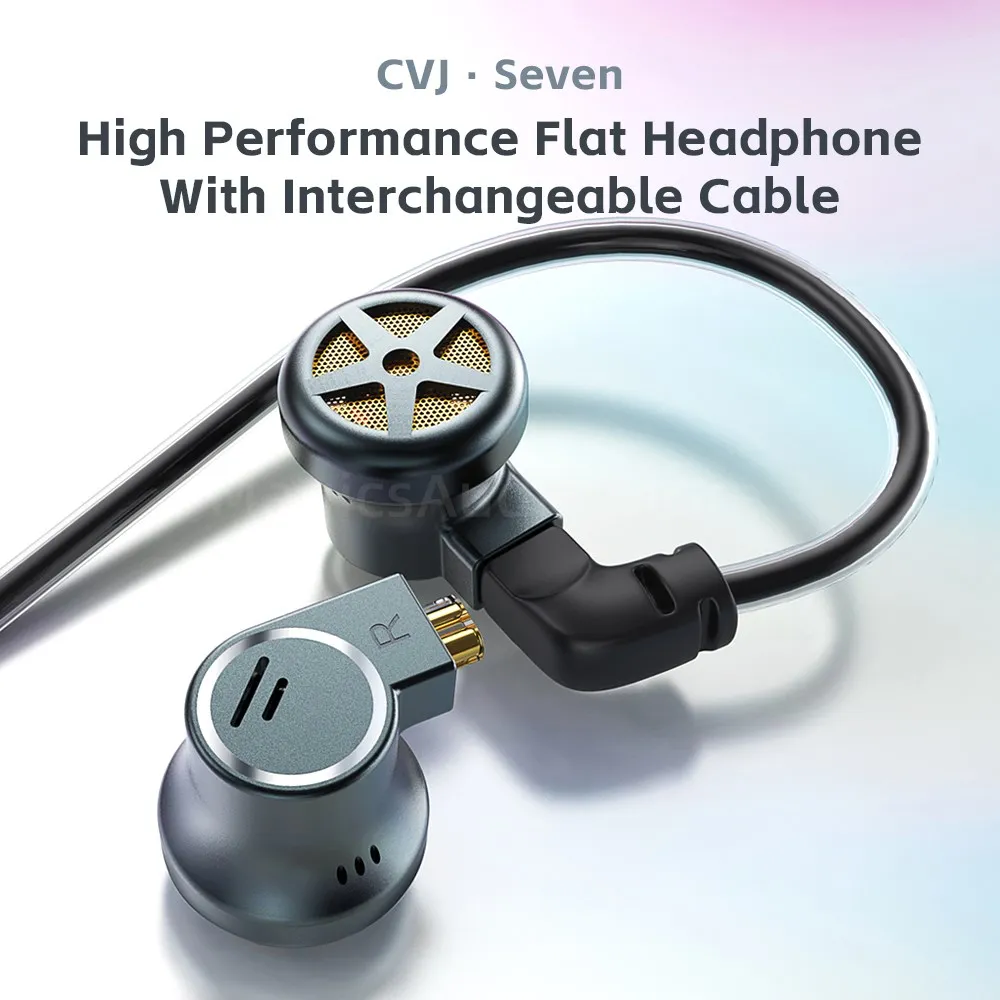 CVJ Seven 1DD+1 in ear flat plug hifi gaming and esports specific boom microphone earphones