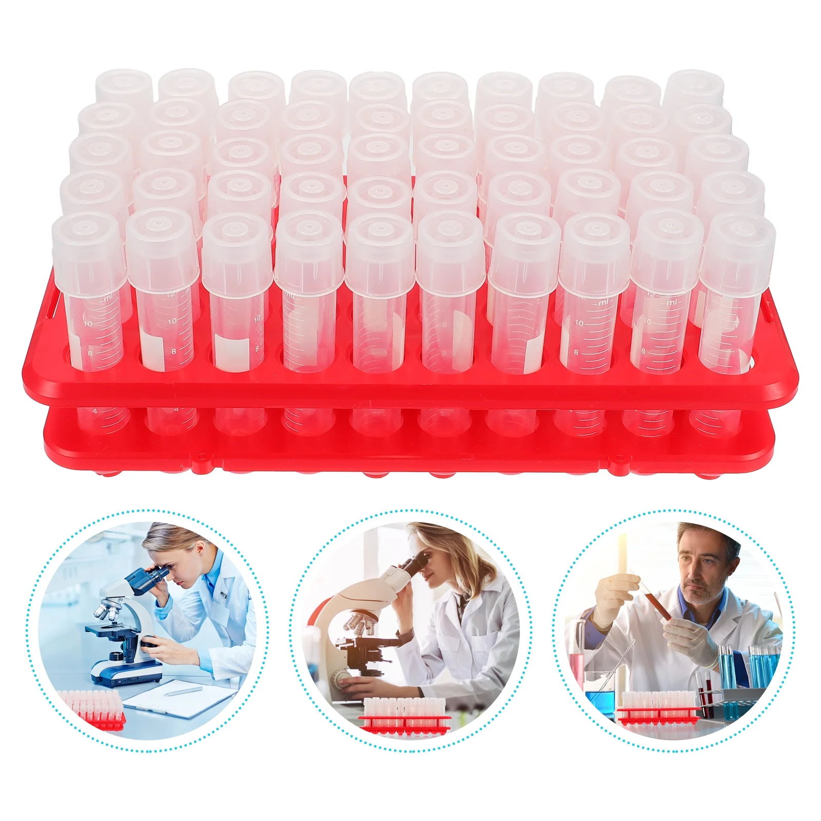 

100Pcs Experimental Test Tubes 12ml Caps Leakage Prevention Comfortable Grip Micro Cultivation Science Test Tubes