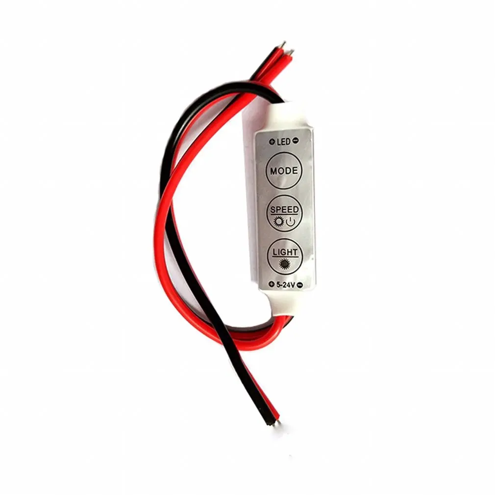 Regulador de intensidad de luz LED, minicontrolador remoto de 5V, 12a para tiras de luz Led de un solo Color, atenuador de brillo, 5050/3528