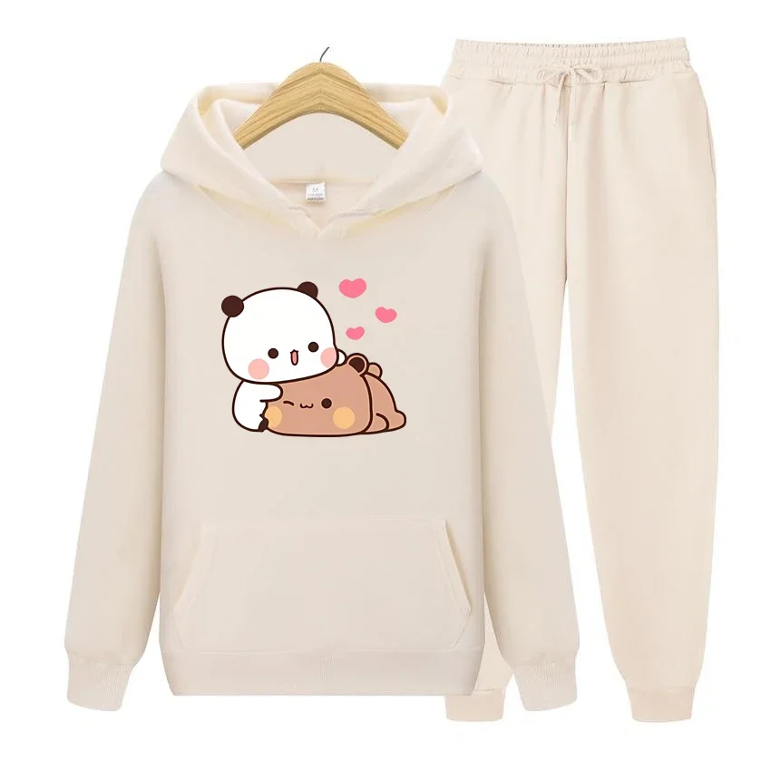 

Women Hoodie Set Bubu And Dudu Drink Bubble Tea Print Women Hoodie Kawaii Female Sweatshirt Harajuku Loose Long Sleeve Clothes