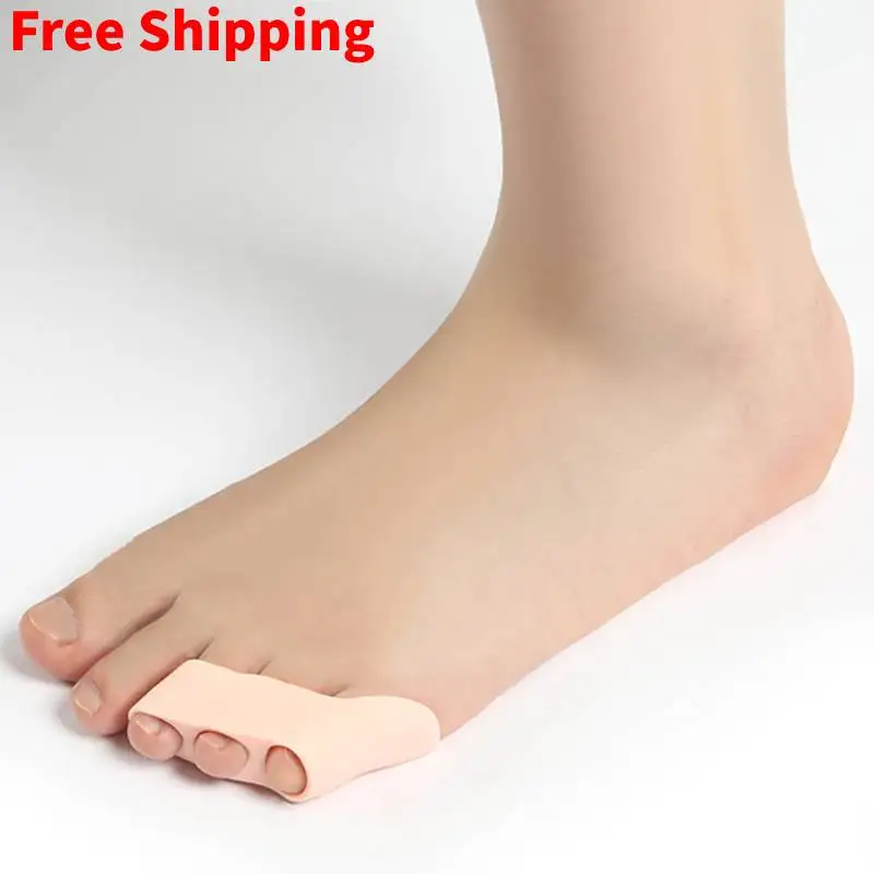 

2pcs=1pair New Hammer Toe Splitter Gel Silicone Foot Care Tool Hallux Valgus Overlapping Corrector Separators Bunion Orthotics