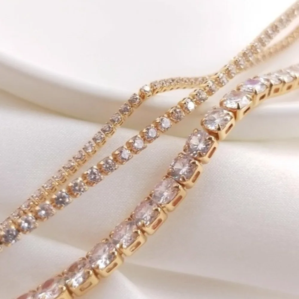 

14K Gold Color Super Flash Austrian Zircon Chain Diamond Claw Chain Loose Chain DIY Bracelet Necklace Jewelry Material