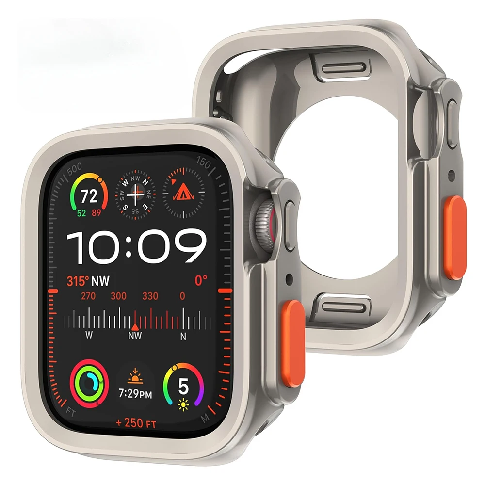 Capa para apple watch ultra 9 8 7 45mm 41mm 44mm 40mm tpu macio à prova de choque capa protetora completa para iwatch série 6 5 4 se