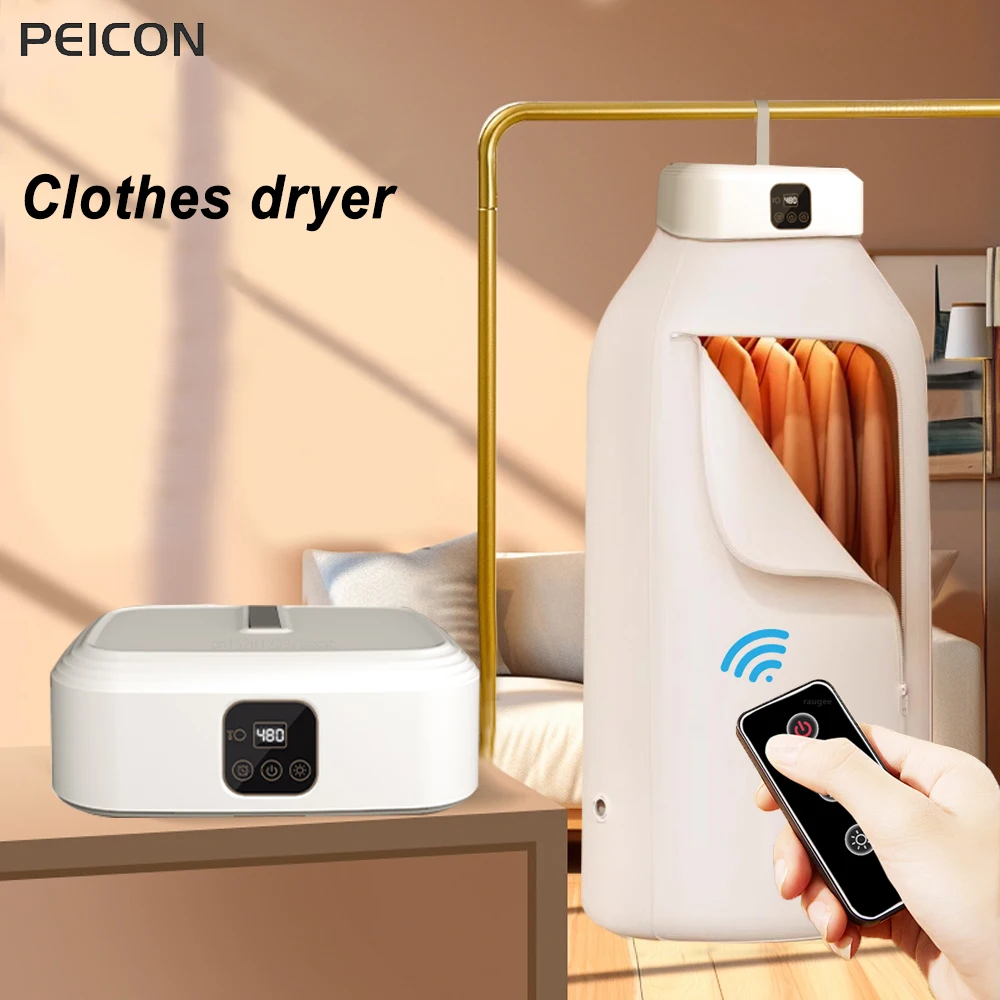 

Clothes Dryer Remote Control Multifunctional Electric Clothing Drying Machine Portable Laundry Dryer Warm Air Dryer With Timing