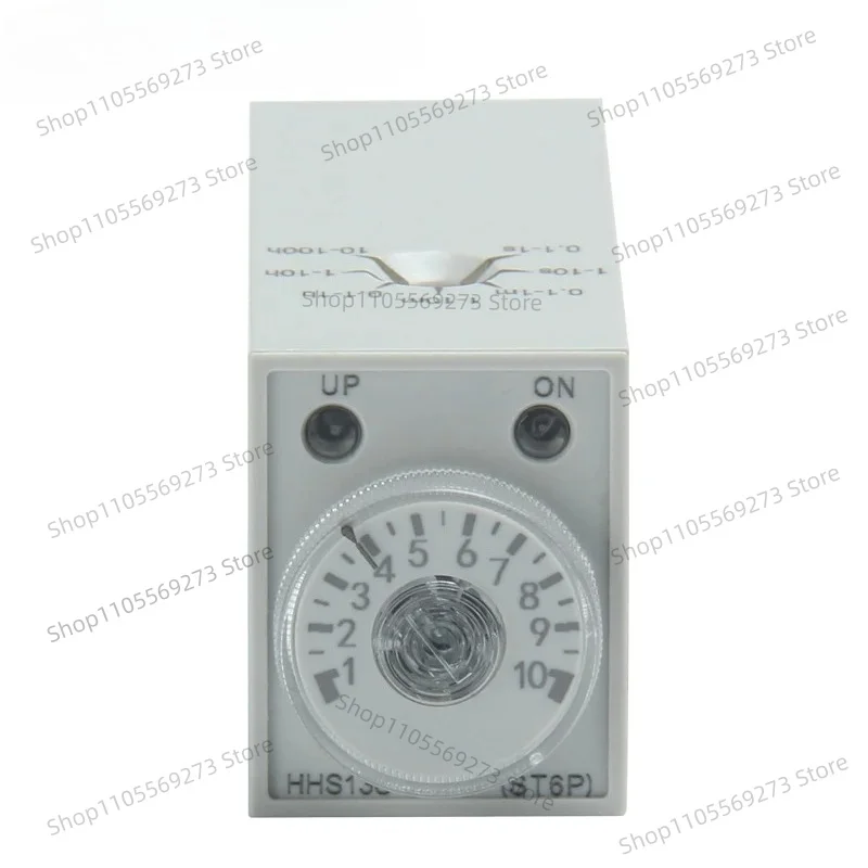 HHS13S ST6P-2 Time Relay with Socket Base, Compatible with 13S-1 H3Y-4 Timer Relay, AC DC 12V 24V 220V (Specification Optional)