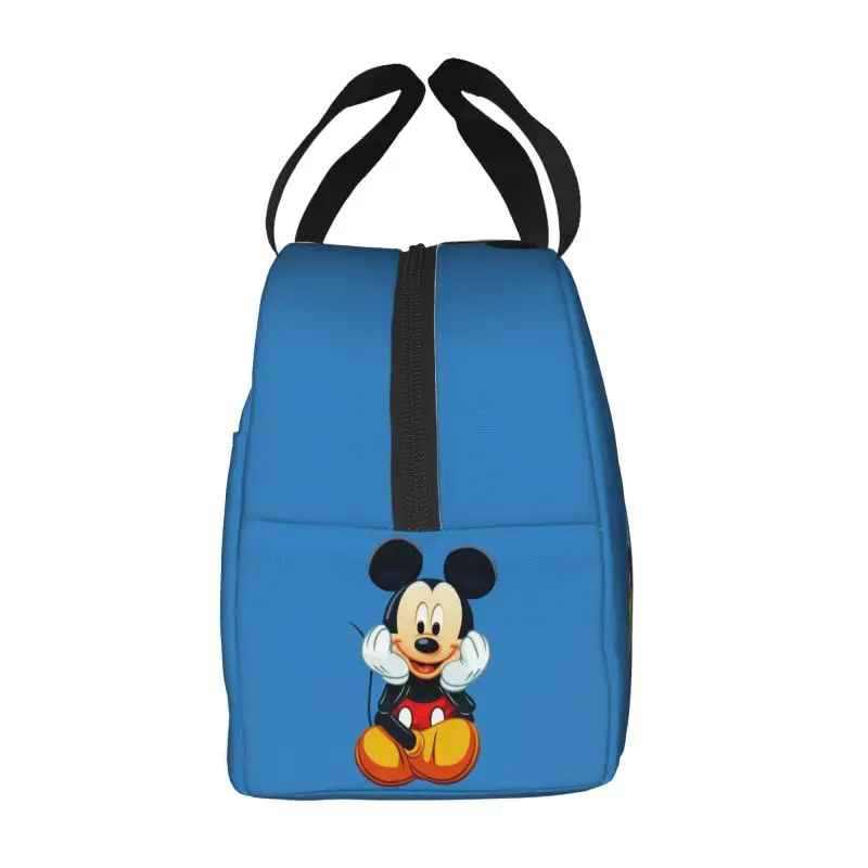 Custom Mickey Mouse Insulated Lunch Bag Waterproof Thermal Cooler Lunch Box Women Children Food Container Tote Bags