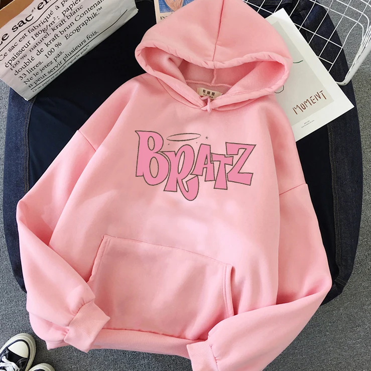 Bratz Letter print hoodie Autumn winter Sweatshirt unisex men and Women\'s Casual student Fashion Hooded Sweatshirt Long Sleeve