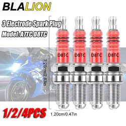 BLALION 레이싱 점화 플러그 3 삼중 전극 A7TC D8TC GY6 CG 50 70 110 125 150CC 오토바이 Atv 스쿠터 먼지 자전거 이동 카트