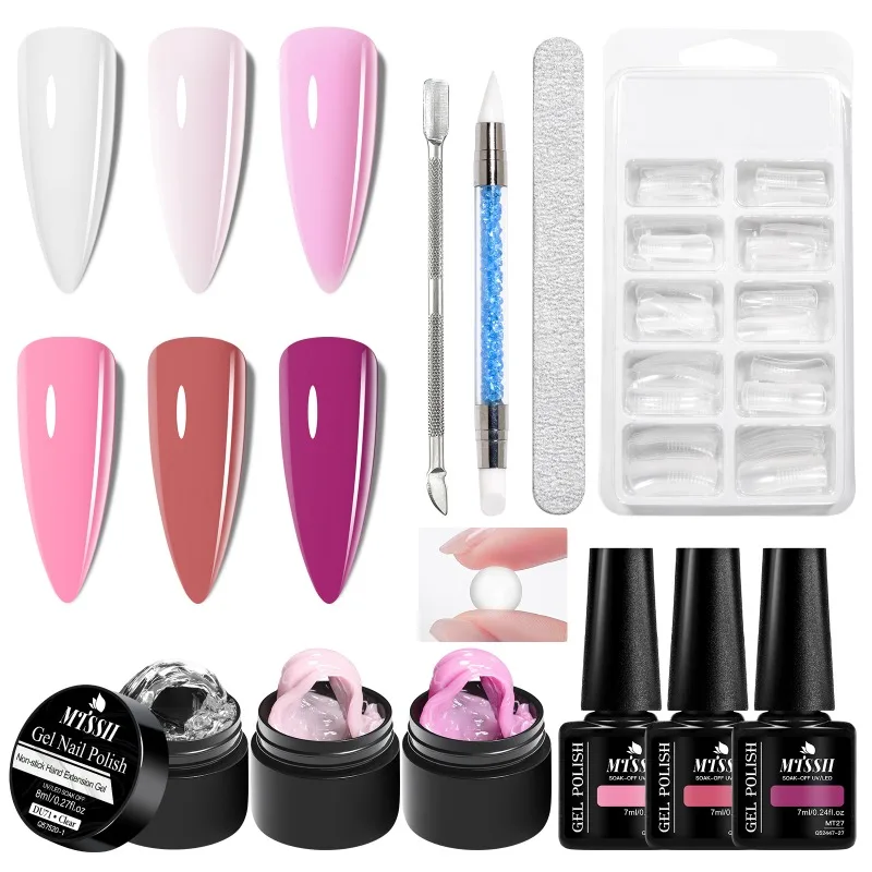 

10pcs Solid Nail Extension Gel Set with Colors Gel UV LED Nail Supplies Hard Gel for Manicure Design Carving Flower Nail Art DIY