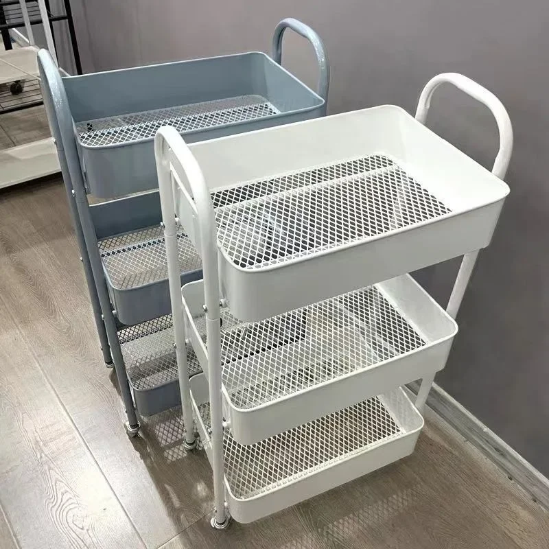 Kitchen Bathroom Snacks Home Freestanding Wheels Trolley Cart Utility Cart Dorm Storage Cart Multi Tier Rolling Organizer