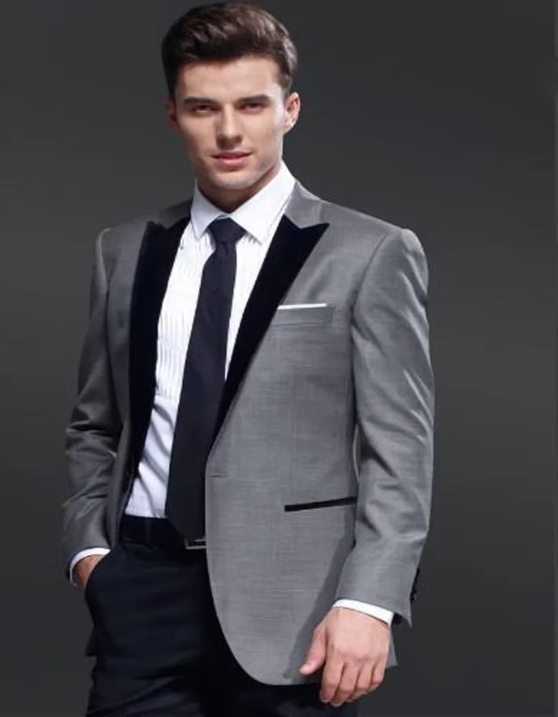 

2-piece fashionable new slim fit men's suit, round neck groom's tailcoat, formal business wedding men's suit, sports pants
