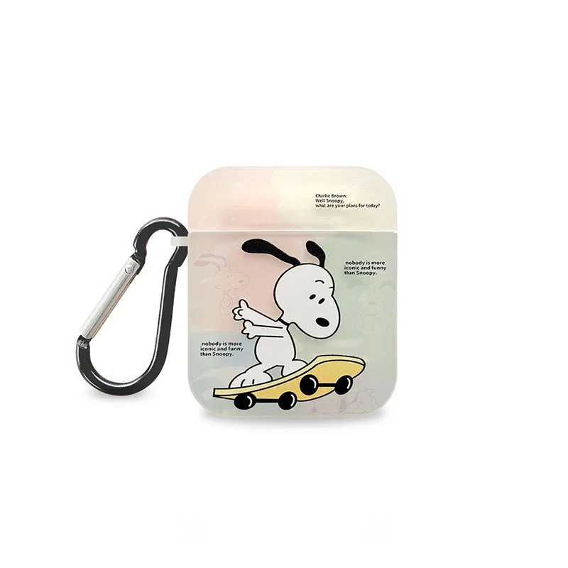سنوبي لينة حافظة سماعة الاذن من البولي يوريثان ل Airpods 1 2 3 حافظة سماعة رأس لاسلكية مقاومة للصدمات مع هوك ل Airpods Pro غطاء شحن
