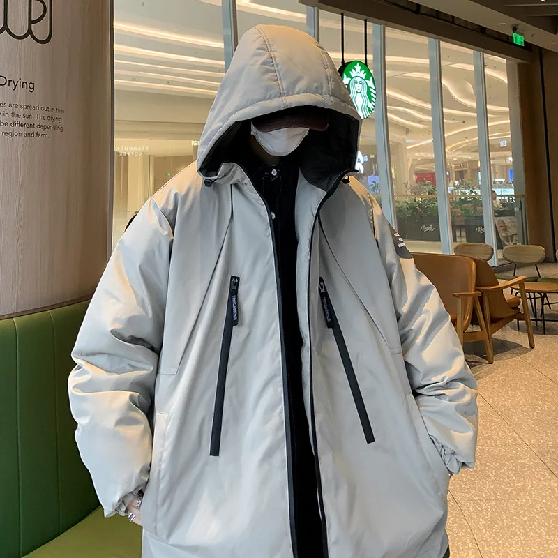 Men Coat Hooded Cotton-padded Men New Winter Fashion Brand Thick Warm Loose Cotton-padded Clothing Coat Bread Suit