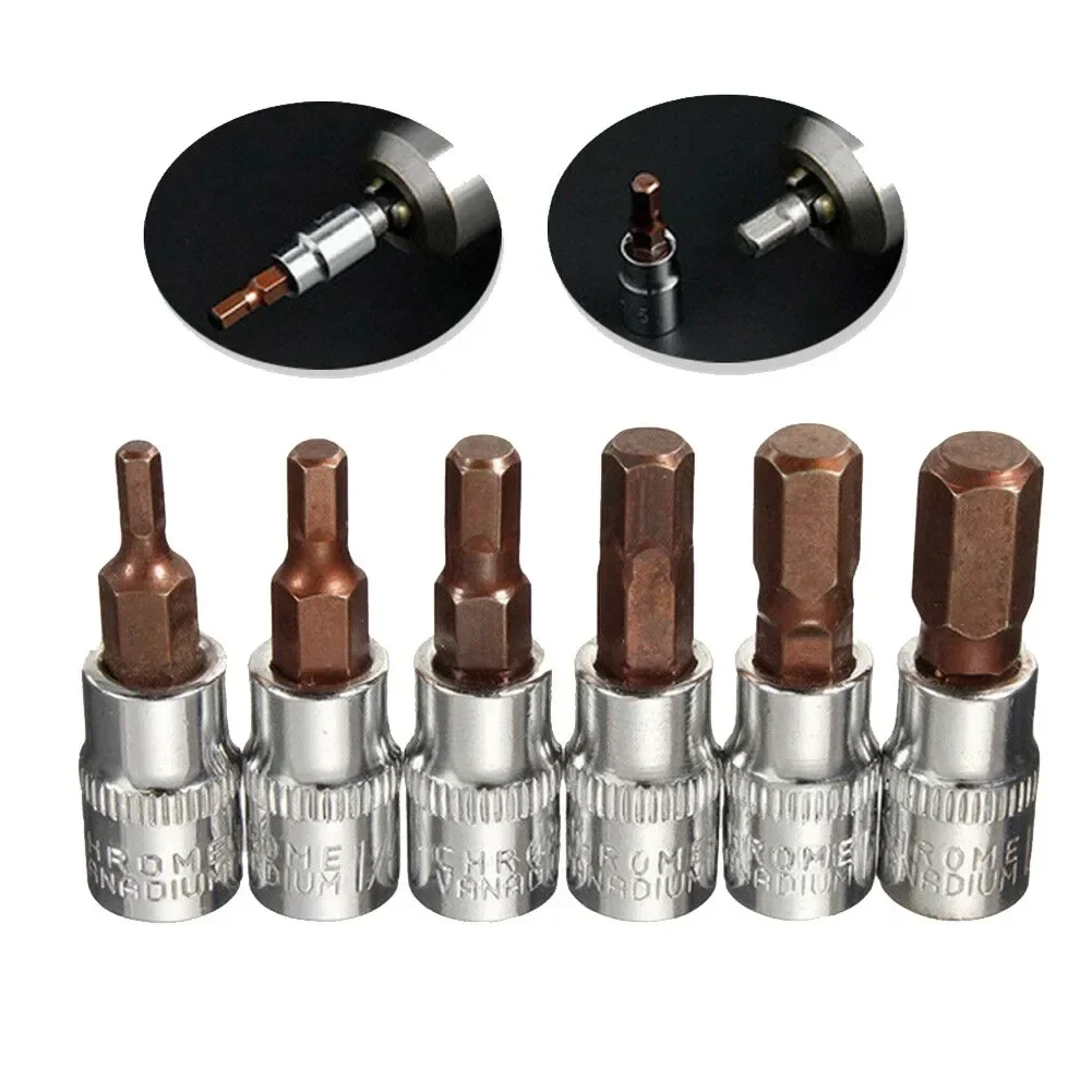 1/4 Inch Drive Hex Socket Bit Set Socekt Wrench Socket Adapter Screwdriver Bits Hand Tools H3 H4 H5 H6 H7 H8 1/5/6pcs