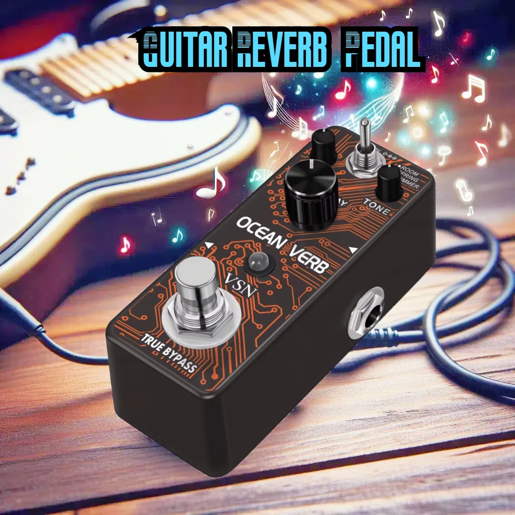 

VSN Guitar Reverb Effect Pedal Digital Pedals Reverb Ocean Verb Effects Pedal Room Spring Shimmer True Bypass Mini Effector