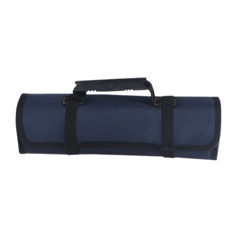 

A96Q-Wrench Roll Up Tool Roll Pouch Bag with Pockets, Waterproof Canvas Wrench Roll Organizer Bag for Craftwork Handyman - B