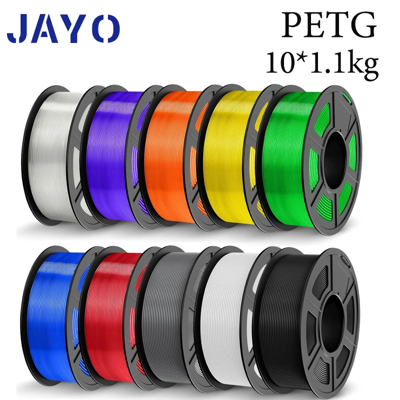 JAYO petg Filament PETG 1.75mm 10 Rolls Netjes Wond Taaiheid geen bubbels 3D Printer Filament voor FDM Muticolor Snelle levering