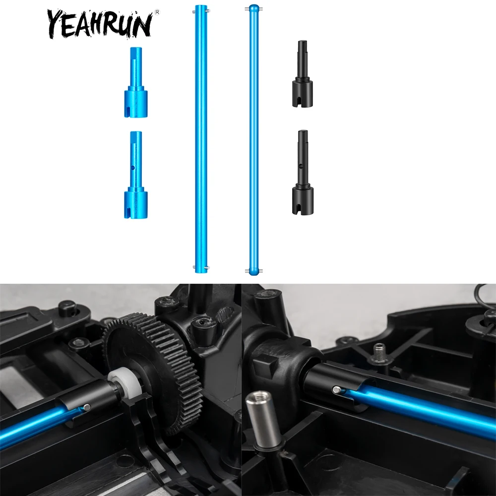 YEAHRUN Metal Alloy Center Drive Shaft with Diff Cup for Tamiya TT01 1/10 RC Car Upgrade Parts