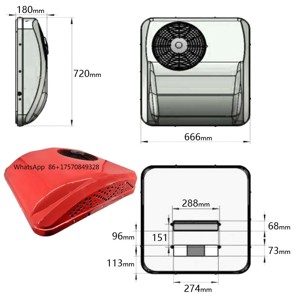 Climatiseur de toit électrique Treeligo, chauffage et refroidissement, 12V, pour camping-car, camion, fourgon, caravane, motorhome