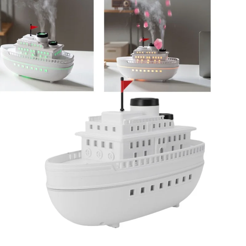 

Увлажнитель воздуха с эфирными маслами в стиле ретро-круизного лайнера, 300 мл, USB, с разноцветной подсветкой, таймер на 2 и 4 часа