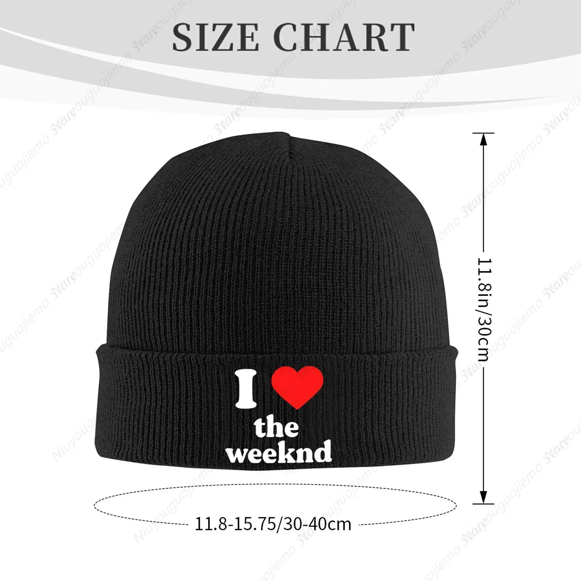 Men Women Knit Beanie i love the weekend music fans  Merch Warm Winter Knitting Skull Cap  Bonnet Knit Hat