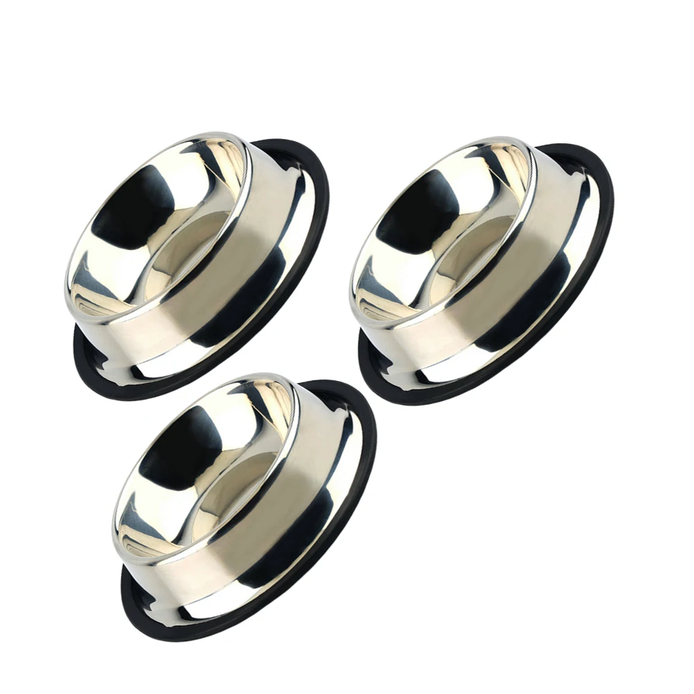 

3pcs Stainless Steel Dog Bowl Spill Proof Pet Feeder Cat Bowls Double Hard Metal Non Slip Durable Food Water Container