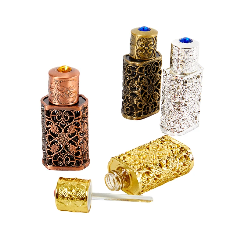 Arab Style 3ml Mini Antiqued Perfume Refillable Bottle Essential Oils Atomizer Perfume Spray Bottle Wedding Decoration Gift