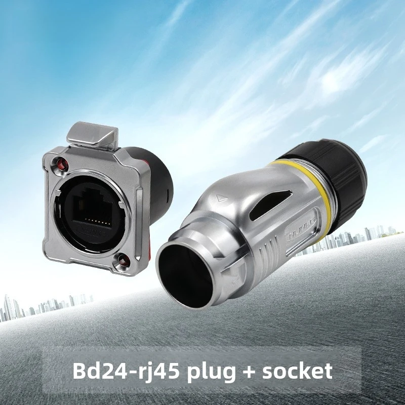 connectorBD24Snap screw crimping for waterproofingRJ45Socket Cat5e network cable interface aviation plug