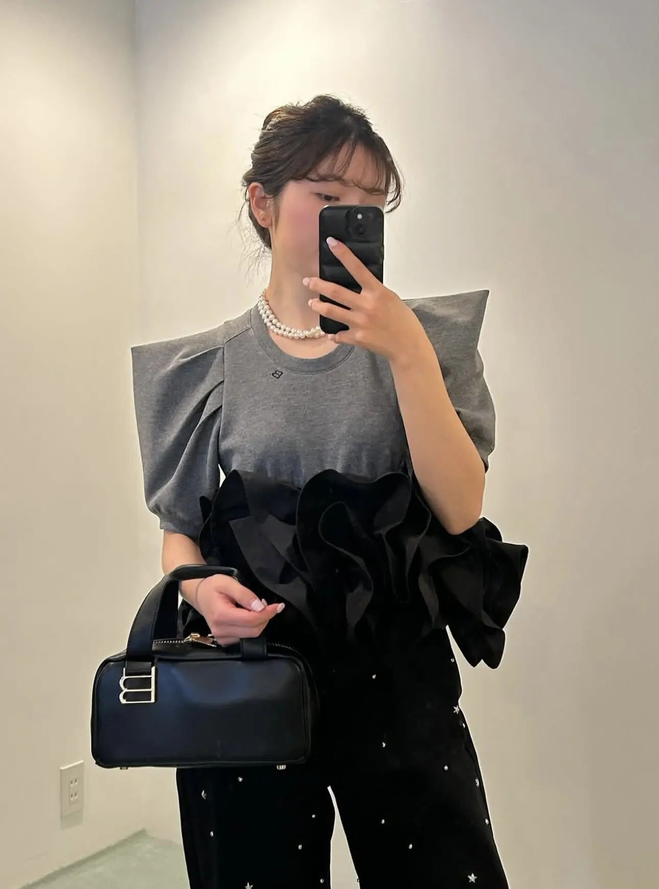 Japanese Commuter Bud Splicing Three Dimensional Frilly T Shirts Fashion Round Neck Bubble Short Sleeved Tshirt Short Top Women