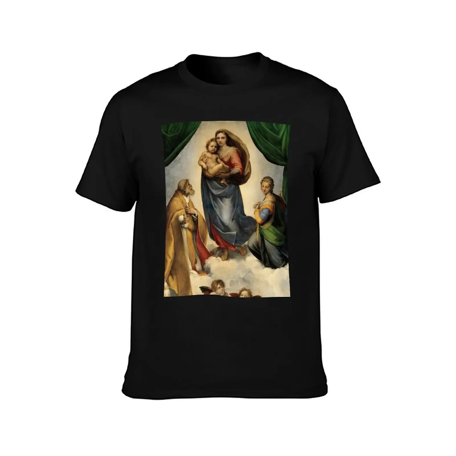 The Sistine Madonna Oil Painting by Raphael T-Shirt street wear essential t shirt custom t-shirts mens tall t shirts