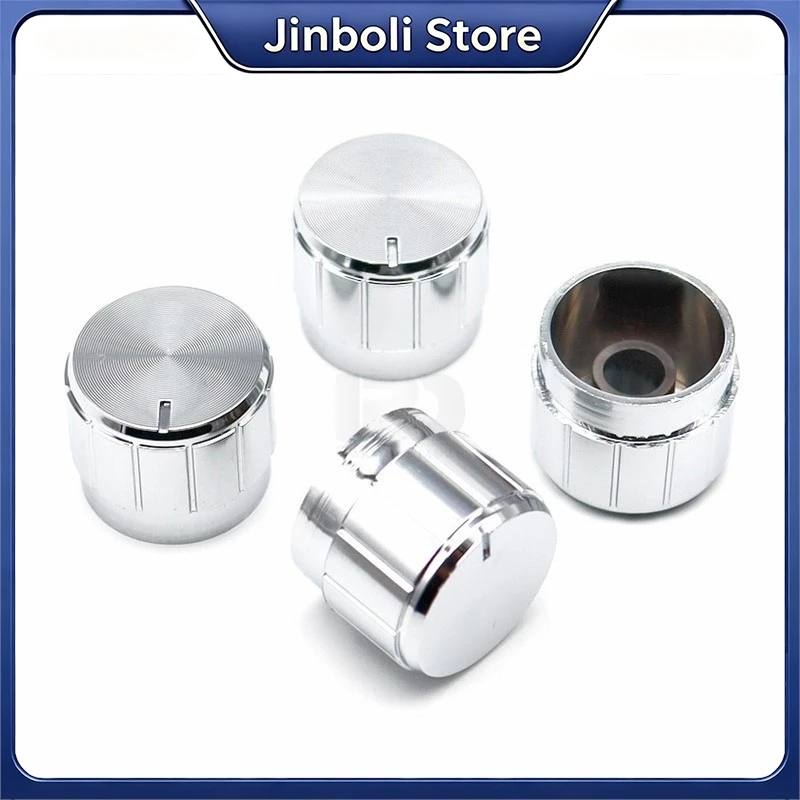 5PCS 20x16mm Plastic Black Silver Knob Cap 6mm Splined Shaft Hole Potentiometer Amplifier Volume Knob