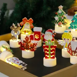 LED Electronic Candle Lights Christmas Trees Santa Claus Snowmen Creative Candles Small Night Lights Home Decorative Ornaments